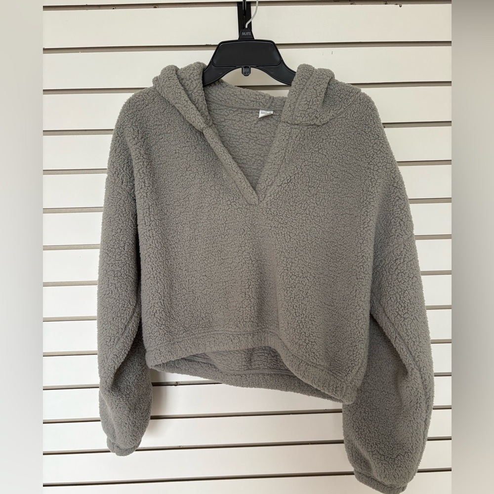 Gilly Hicks Grey Sherpa Hoodie Size Medium